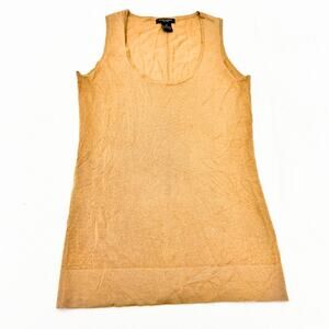 Henri Bendel New York Tan Beige Sleeveless 100% Cashmere Top Size Medium